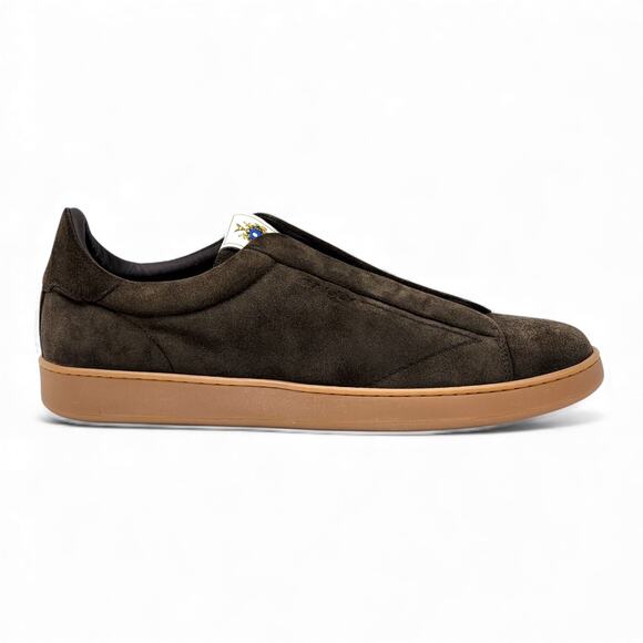 Bally Crest Romy Suede Slip On Men’s Sneakers Dark Brown - NWB $400 - Picture 3 of 7